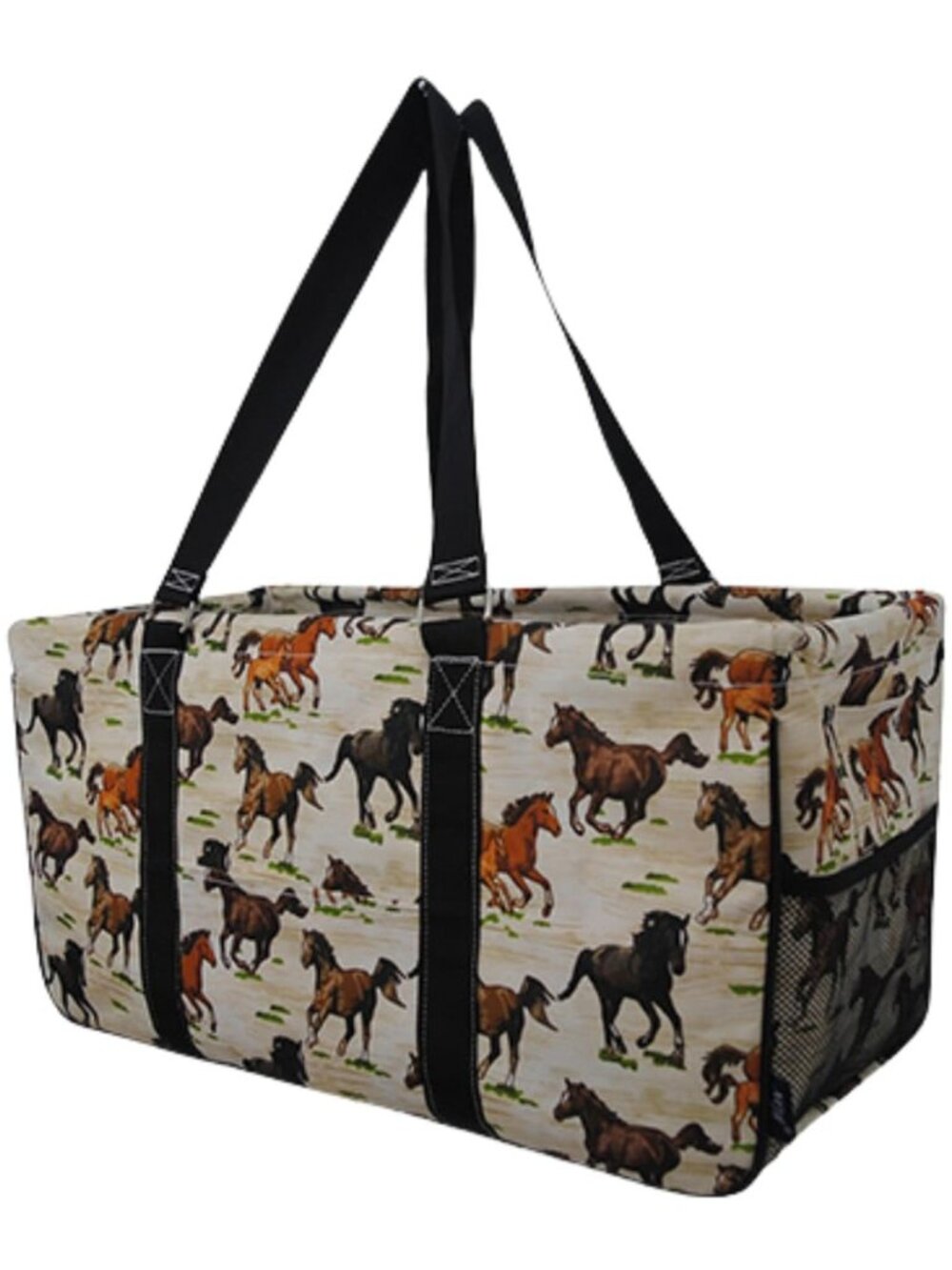 Large Collapsible Utility Tote (Wild Horse-black)